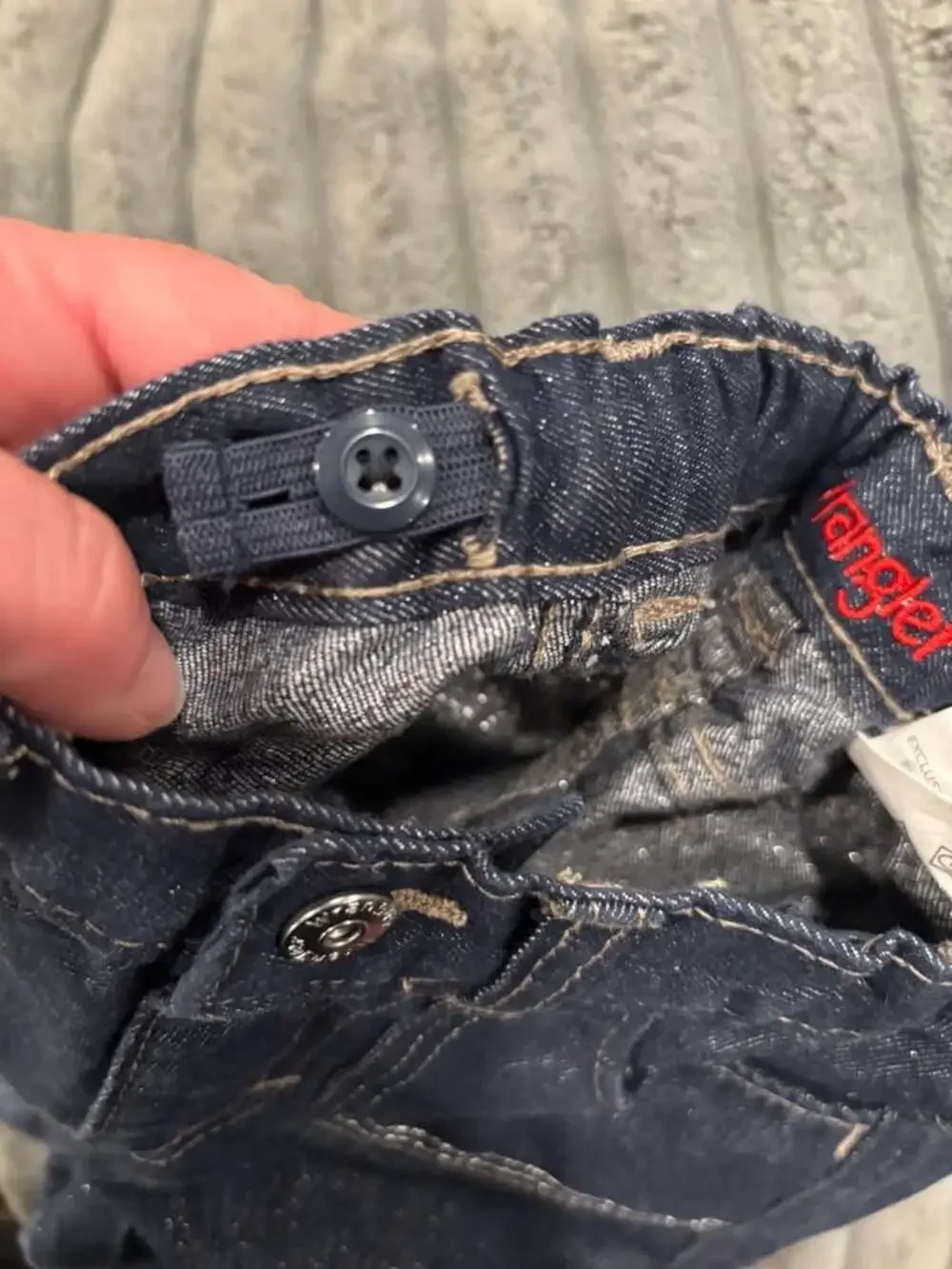 Wrangler Premium Baby Girls Jeans 18 Months Dark Wash Sparkle Metallic adjustabl